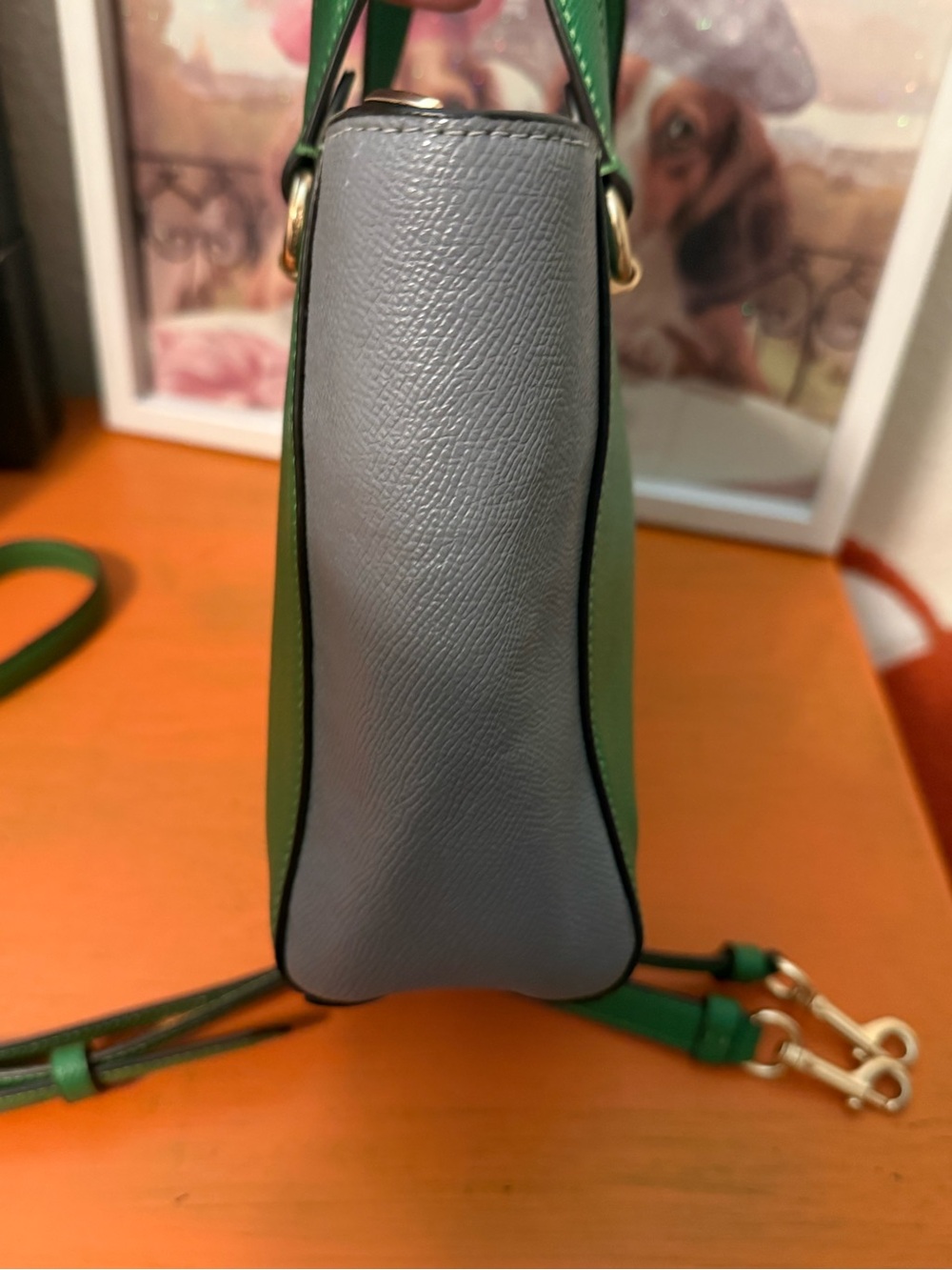 COACH Alice Green and Gray Colorblock Mini Satchel - Picture 4 of 12